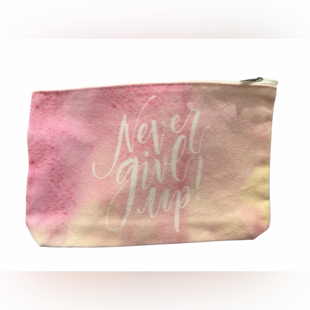 Pink and Yellow Pouch with Inspirational Quote